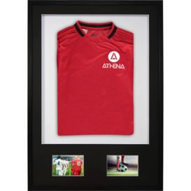 Athena 3D + Double Aperture Mounted Sports Shirt Display Frame with Black Frame and Black Mount 59.4 x 84cm