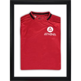 Athena Standard Mounted Sports Shirt Display Frame with Black Frame and Black Inner Frame 50 x 70cm