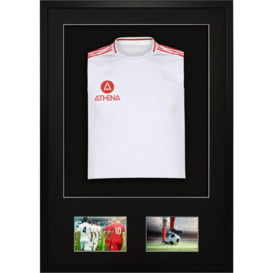 Athena 3D + Double Aperture Mounted Sports Shirt Display Frame with Black Frame and Black Mount 50 x 70cm
