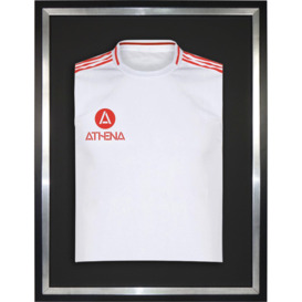 Athena Standard Mounted Sports Shirt Display Frame with Black Frame and Platinum Inner Frame 60 x 80cm