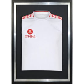 Athena Standard Mounted Sports Shirt Display Frame with Black Frame and Platinum Inner Frame 50 x 70cm