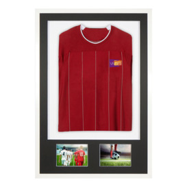 3D + Double Aperture Mounted Sports Shirt Display Frame with Gloss White Frame and Black Mount 61 x 91.5cm