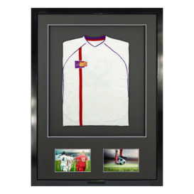 3D + Double Aperture Mounted Sports Shirt Display Frame with Gloss Black Frame and Black Mount 50 x 70cm - thumbnail 1