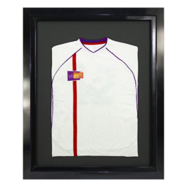 Standard Mounted Sports Shirt Display Frame with Gloss Black Frame and Black Inner Frame 40 x 50cm - thumbnail 1