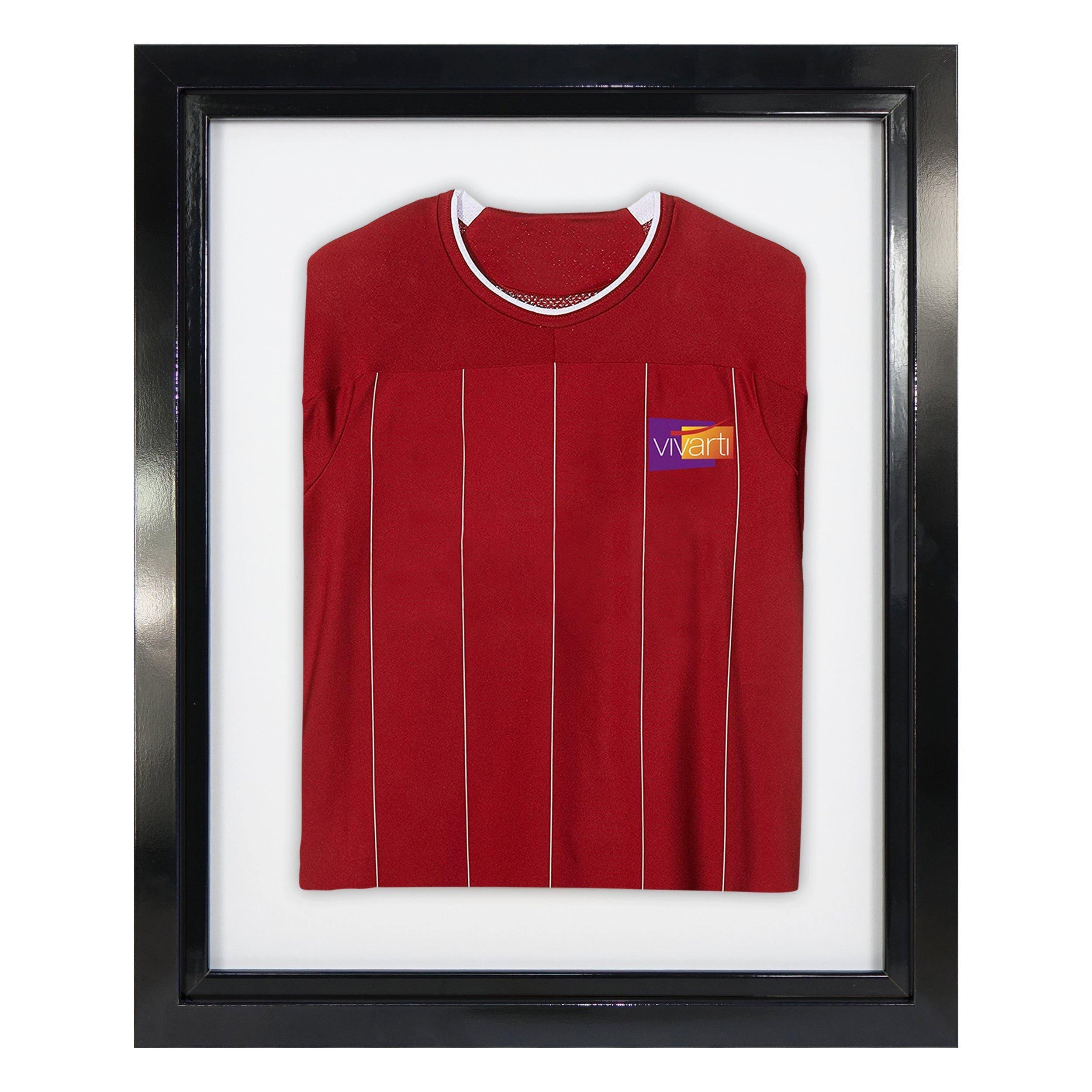 Standard Mounted Sports Shirt Display Frame with Gloss Black Frame and Black Inner Frame 40 x 50cm - image 1