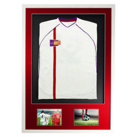3D + Double Aperture Mounted Sports Shirt Display Frame with White Frame and Red Mount 59.4 x 84cm