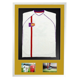 3D + Double Aperture Mounted Sports Shirt Display Frame with White Frame and Gold Mount 59.4 x 84cm