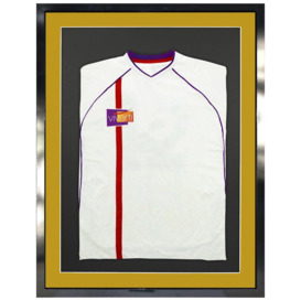 3D Mounted Sports Shirt Display Frame with Gloss Black Frame and Gold Mount 60 x 80cm