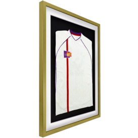 3D Mounted Sports Shirt Display Frame with Gold  Frame and White Mount 60 x 80cm - thumbnail 3