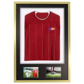 3D + Double Aperture Mounted Sports Shirt Display Frame with Gold  Frame and Black Mount 59.4 x 84cm - thumbnail 1