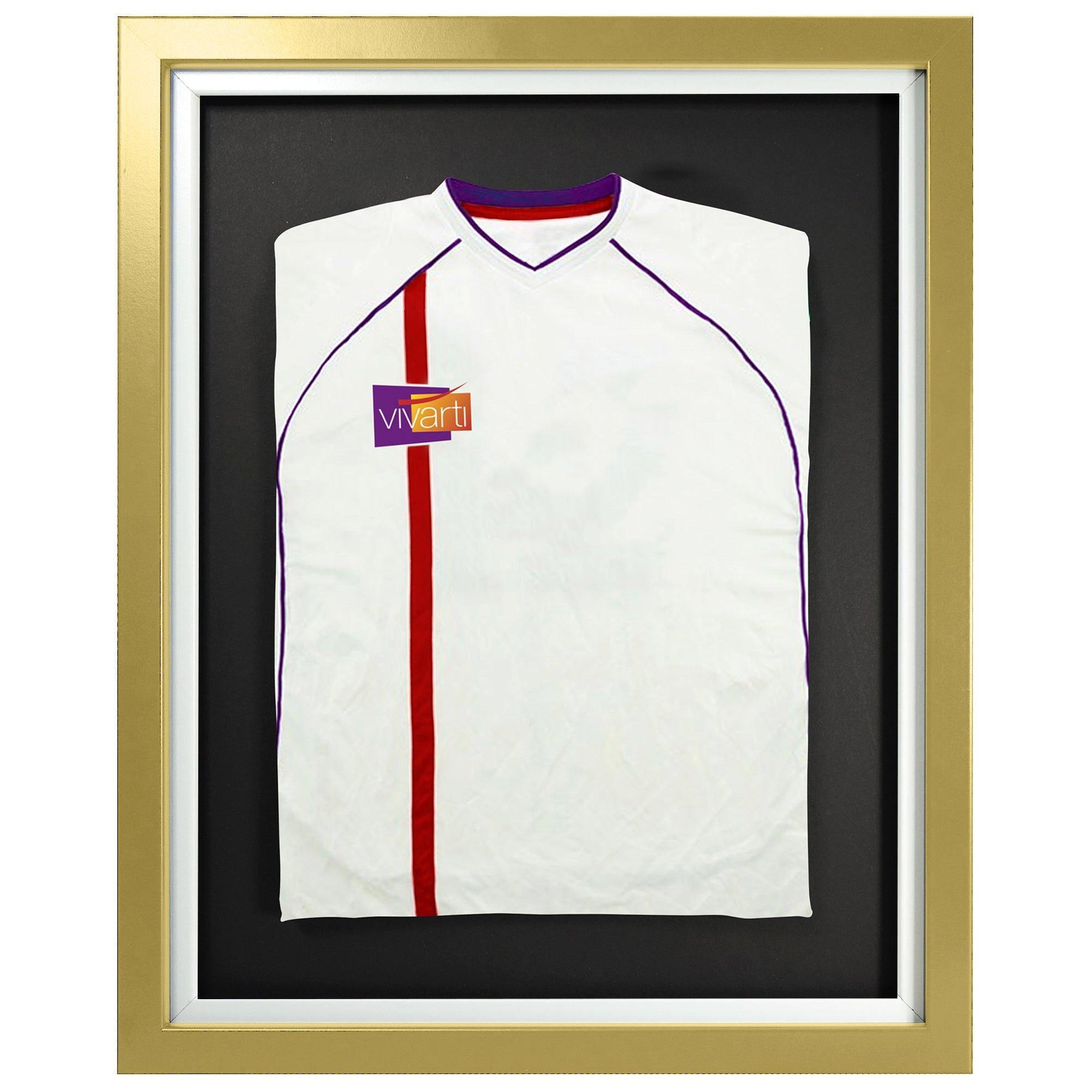 Standard Mounted Sports Shirt Display Frame with Gold  Frame and White Inner Frame 40 x 50cm - image 1