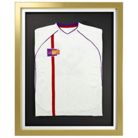 Standard Mounted Sports Shirt Display Frame with Gold  Frame and White Inner Frame 40 x 50cm - thumbnail 1