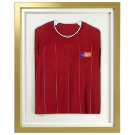 Standard Mounted Sports Shirt Display Frame with Gold  Frame and White Inner Frame 40 x 50cm - thumbnail 1