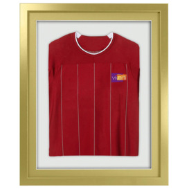 3D Mounted Sports Shirt Display Frame with Gold  Frame and Gold Mount  40 x 50cm - thumbnail 1