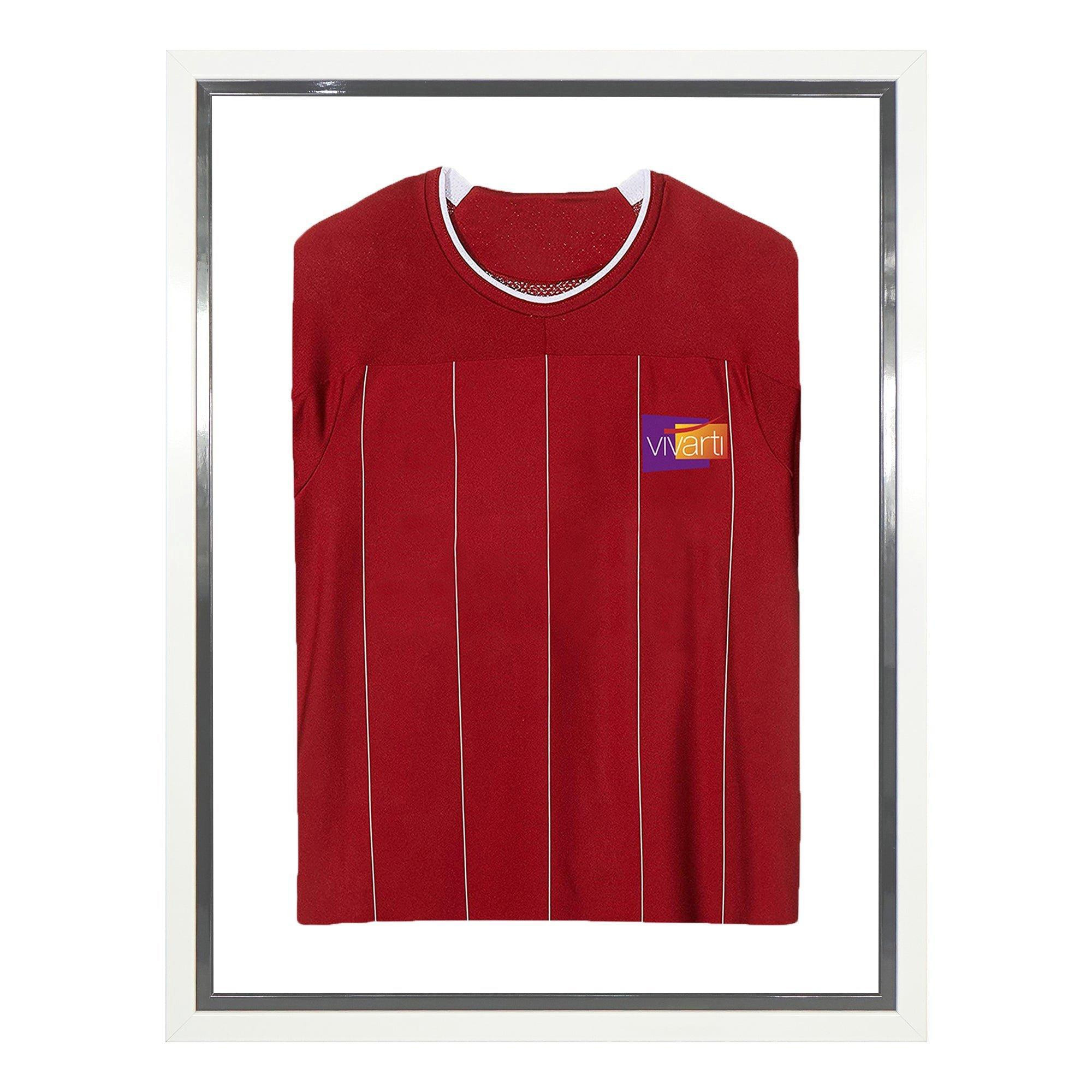 Junior Standard Mounted Sports Shirt Display Frame with White Frame and Gold Inner Frame 50 x 70cm - image 1