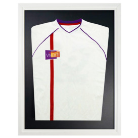 Adult Tapered Standard Sports Shirt Display Frame with Gloss White Frame and White Inner Frame 60 x 80cm