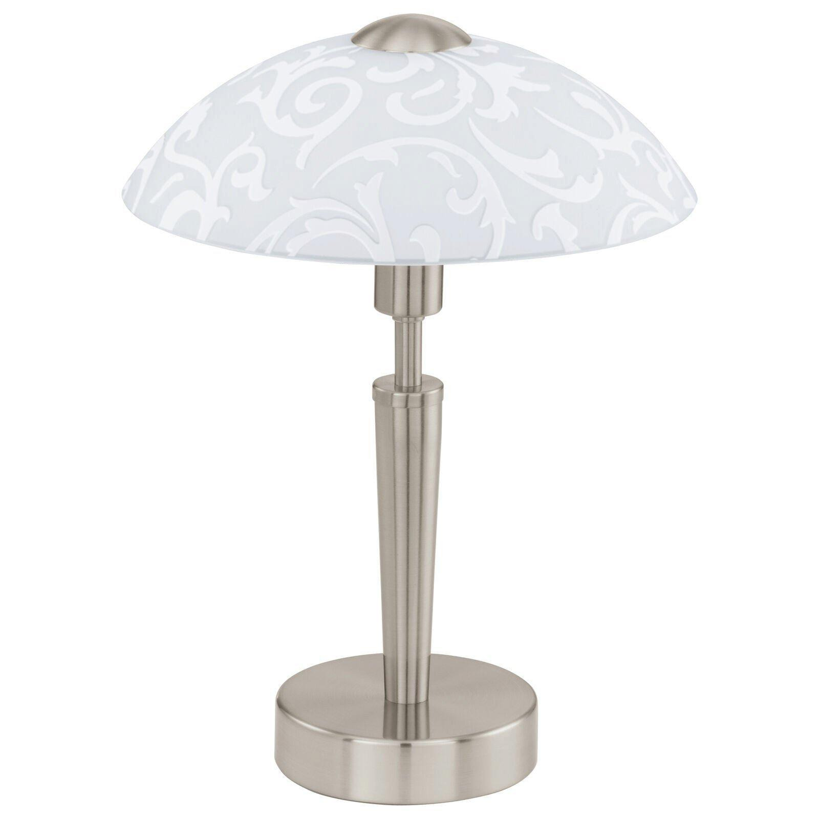 Table Lamp Colour Satin Nickel Shade White With Decor Satin Glass Bulb E14 1x60W - image 1