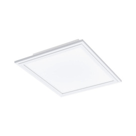Flush Ceiling Light Colour White Shade Square White Plastic Bulb LED 14W Incl