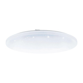 Wall Flush Ceiling Light White Shade White Plastic With Crystal Effect LED 36W