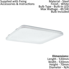 Wall Flush Ceiling Light White Shade White Plastic With Crystal Effect LED 49.5W - thumbnail 2
