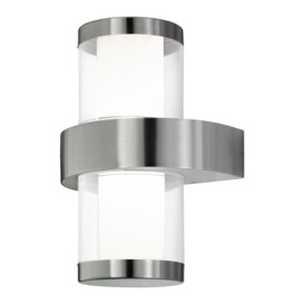 IP44 Outdoor Wall Light Stainless Steel & Glass 3.7W Built in LED Porch Lamp - thumbnail 1