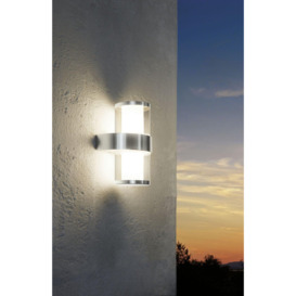 IP44 Outdoor Wall Light Stainless Steel & Glass 3.7W Built in LED Porch Lamp - thumbnail 3