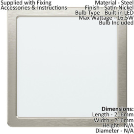 Wall / Ceiling Flush Downlight Satin Nickel Spotlight 16.5W Built in LED - thumbnail 2