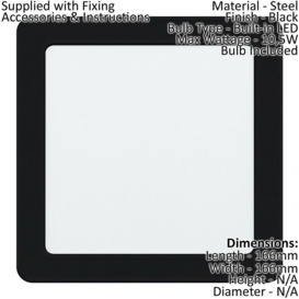 Wall / Ceiling Flush Downlight Black Recess Spotlight 10.5W Built in LED - thumbnail 2