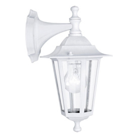 IP44 Outdoor Wall Light White Aluminium Lantern 1 x 60W E27 Bulb Porch Lamp - thumbnail 1