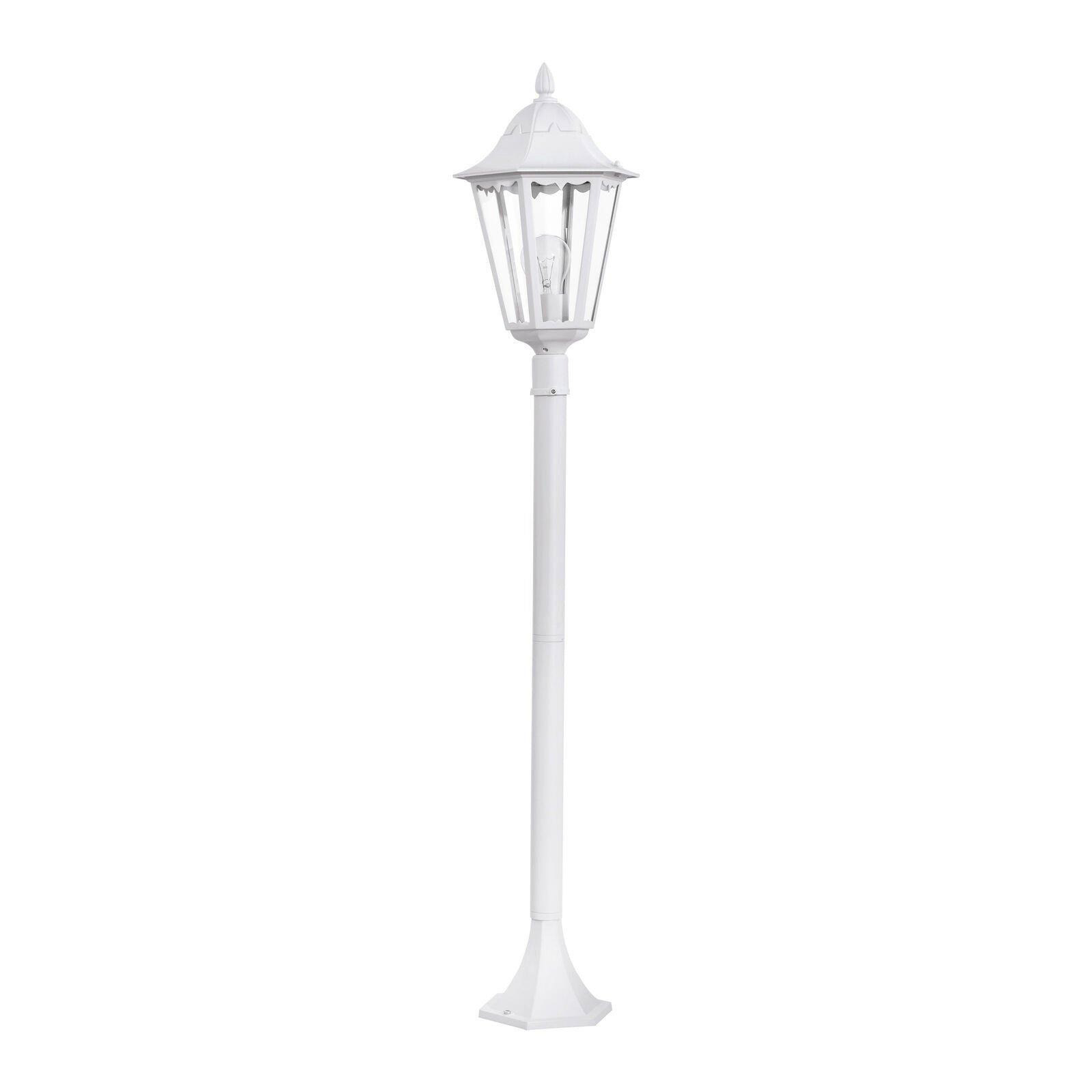 IP44 Outdoor Bollard Light White Aluminium Lantern 1 x 60W E27 Tall Lamp Post - image 1