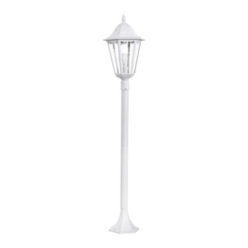 IP44 Outdoor Bollard Light White Aluminium Lantern 1 x 60W E27 Tall Lamp Post - thumbnail 1