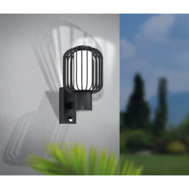 IP44 Outdoor Wall Light & PIR Sensor Black Zinc Steel 1 x 28W E27 Bulb - thumbnail 3