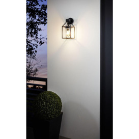IP44 Outdoor Wall Light Black & Square Glass shade 1x 60W E27 Bulb Porch Lamp - thumbnail 3