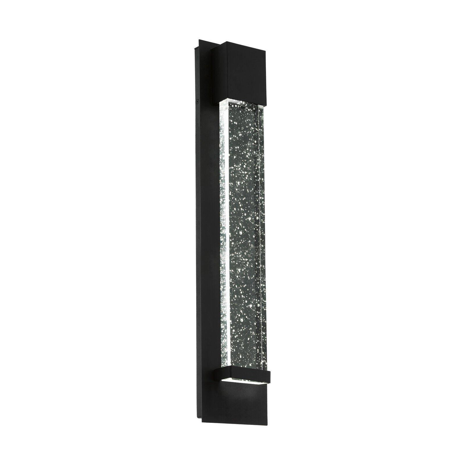 IP44 Outdoor Wall Light Black Long Bubble Glass 3.3W Built in LED Porch Lamp - image 1