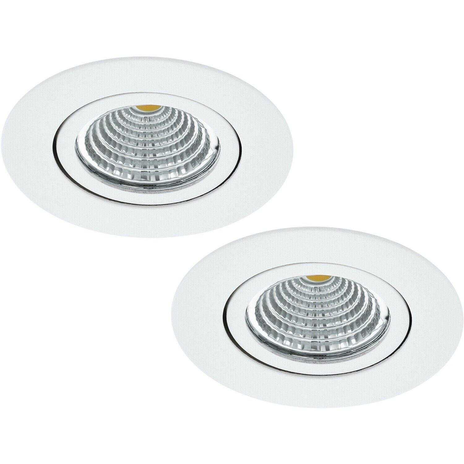 2 PACK Wall / Ceiling Flush Downlight White Recess Spotlight 6W Built in LED - image 1