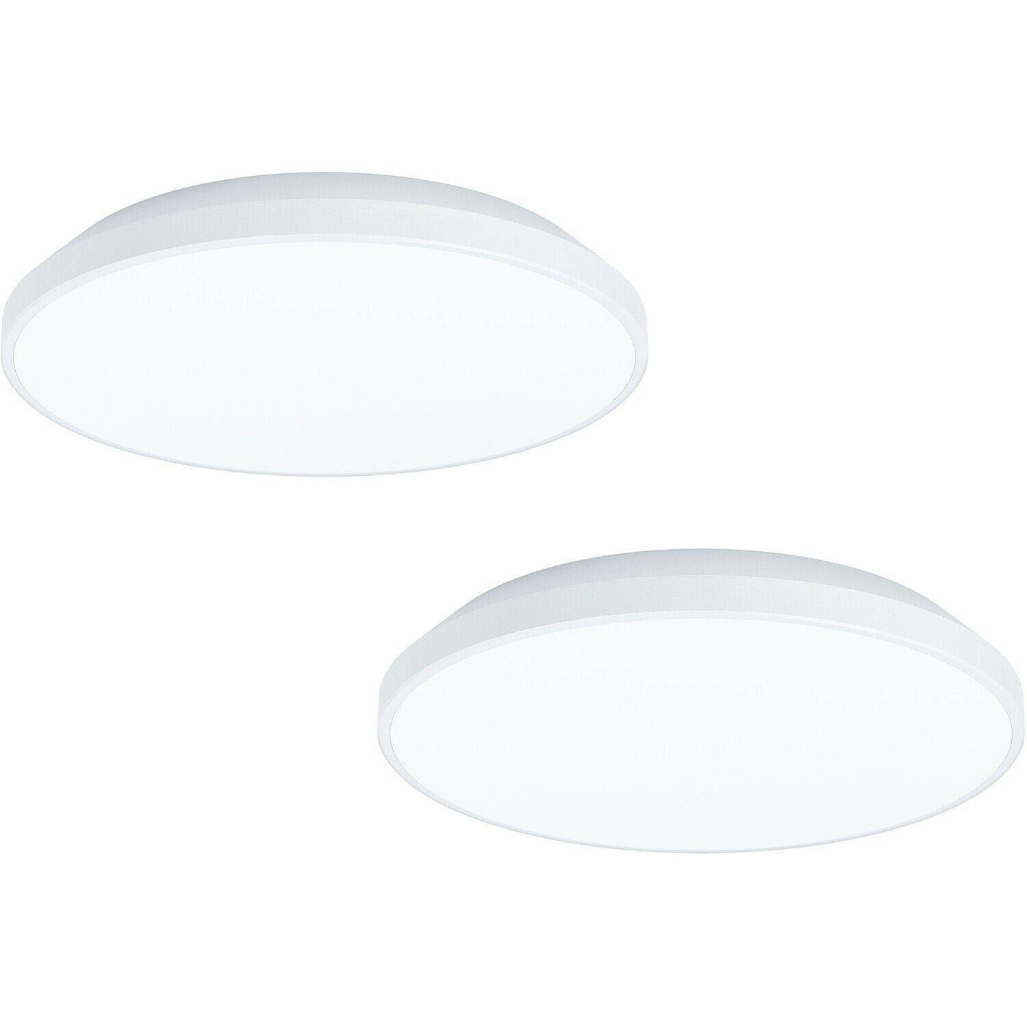 2 PACK Wall / Ceiling Light White Round Surface Moutned 240mm 16W LED - image 1