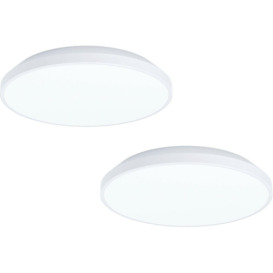 2 PACK Wall / Ceiling Light White Round Surface Moutned 240mm 16W LED - thumbnail 1
