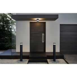 2 PACK IP44 Outdoor Wall Light Black Aluminium Round 11W LED Porch Lamp - thumbnail 3