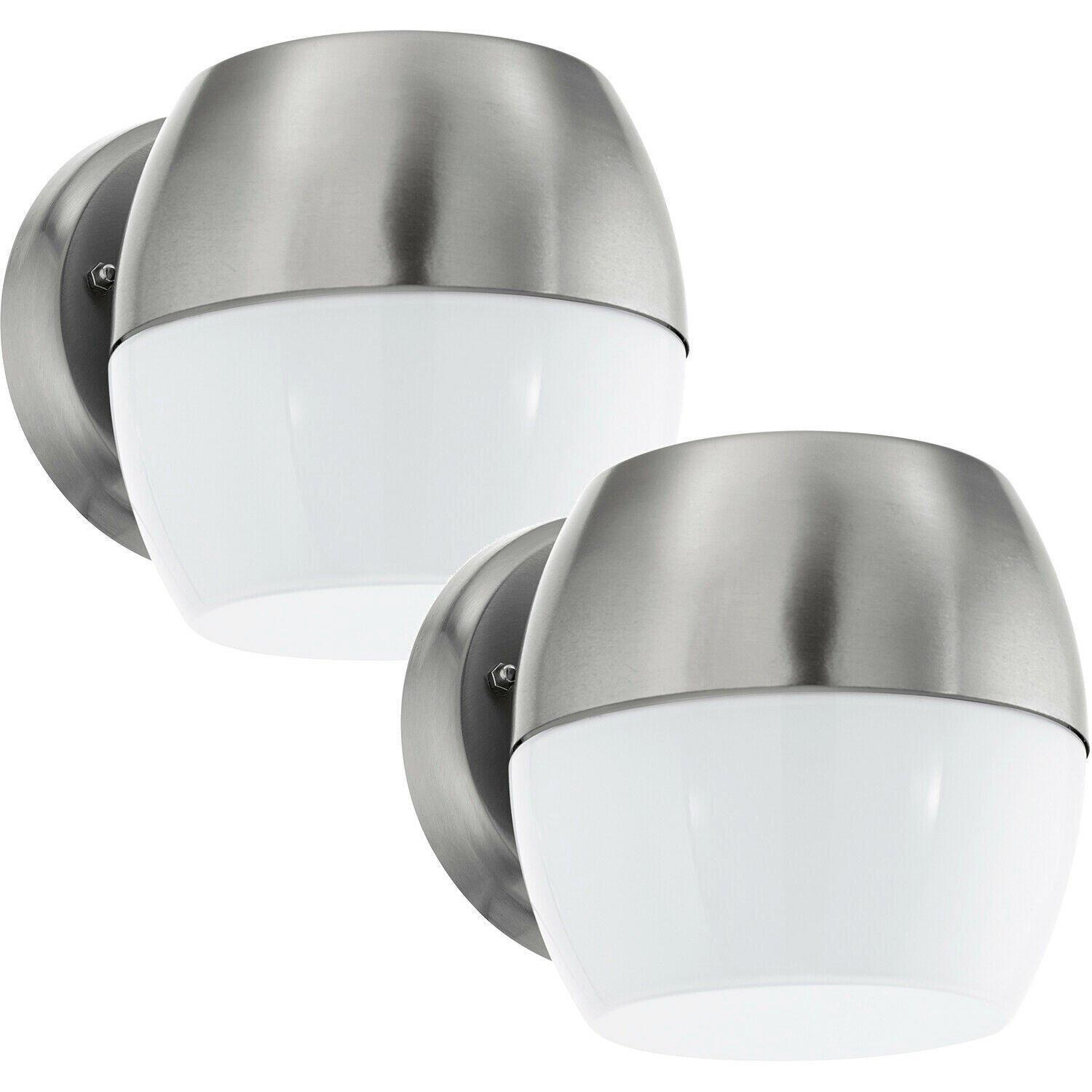 2 PACK IP44 Outdoor Wall Light Stainless Steel 11W Built in LED Porch Lamp - image 1