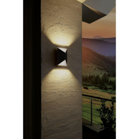 2 PACK IP44 Outdoor Wall Light Anthracite & White Trapeze 2.5W Built in LED - thumbnail 3