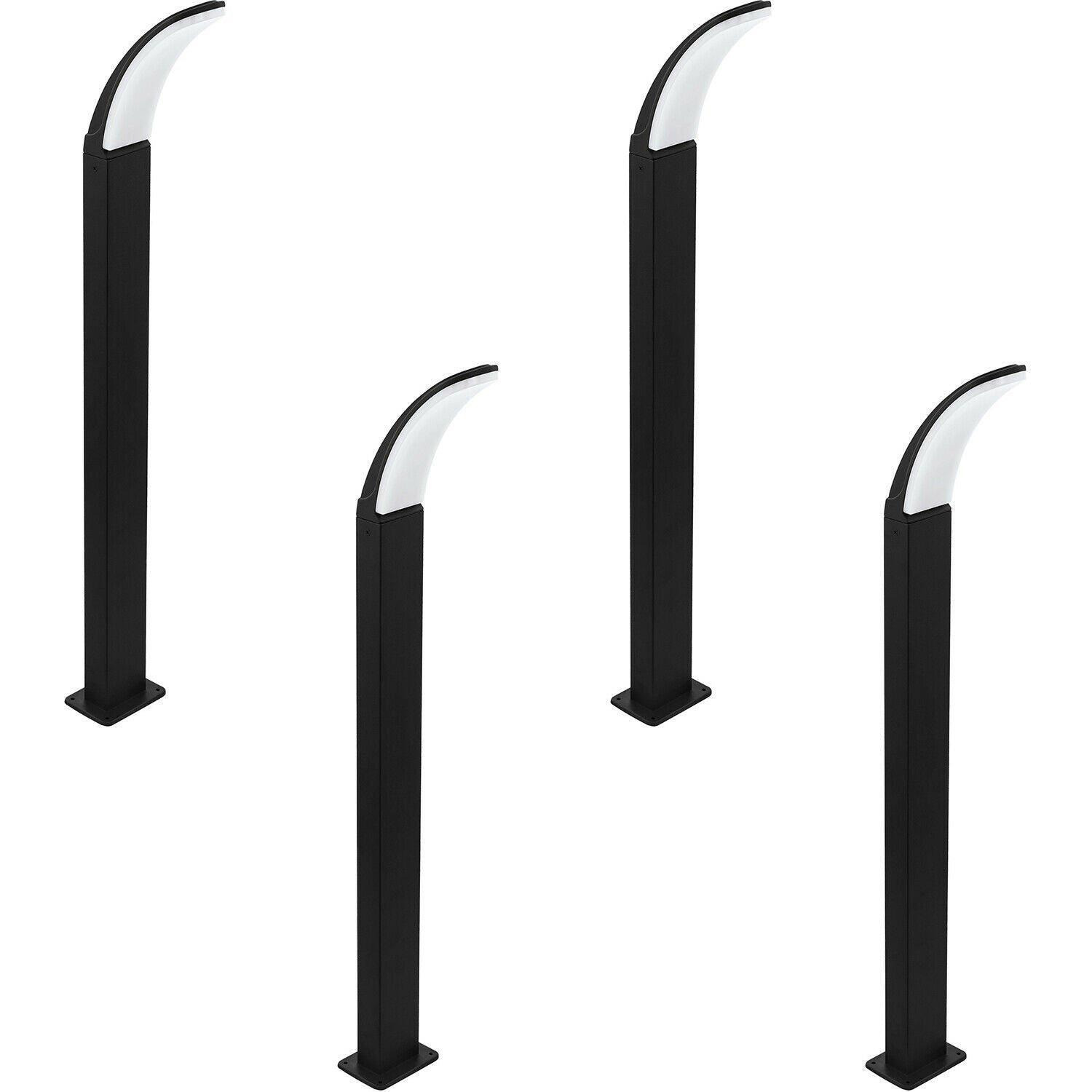 4 PACK IP44 Outdoor Bollard Light Black Aluminium 11W LED Lamp Post - image 1