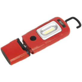 Lightweight Swivel Inspection Light - 3W COB & 1W SMD LED - Rechargeable - Red - thumbnail 1