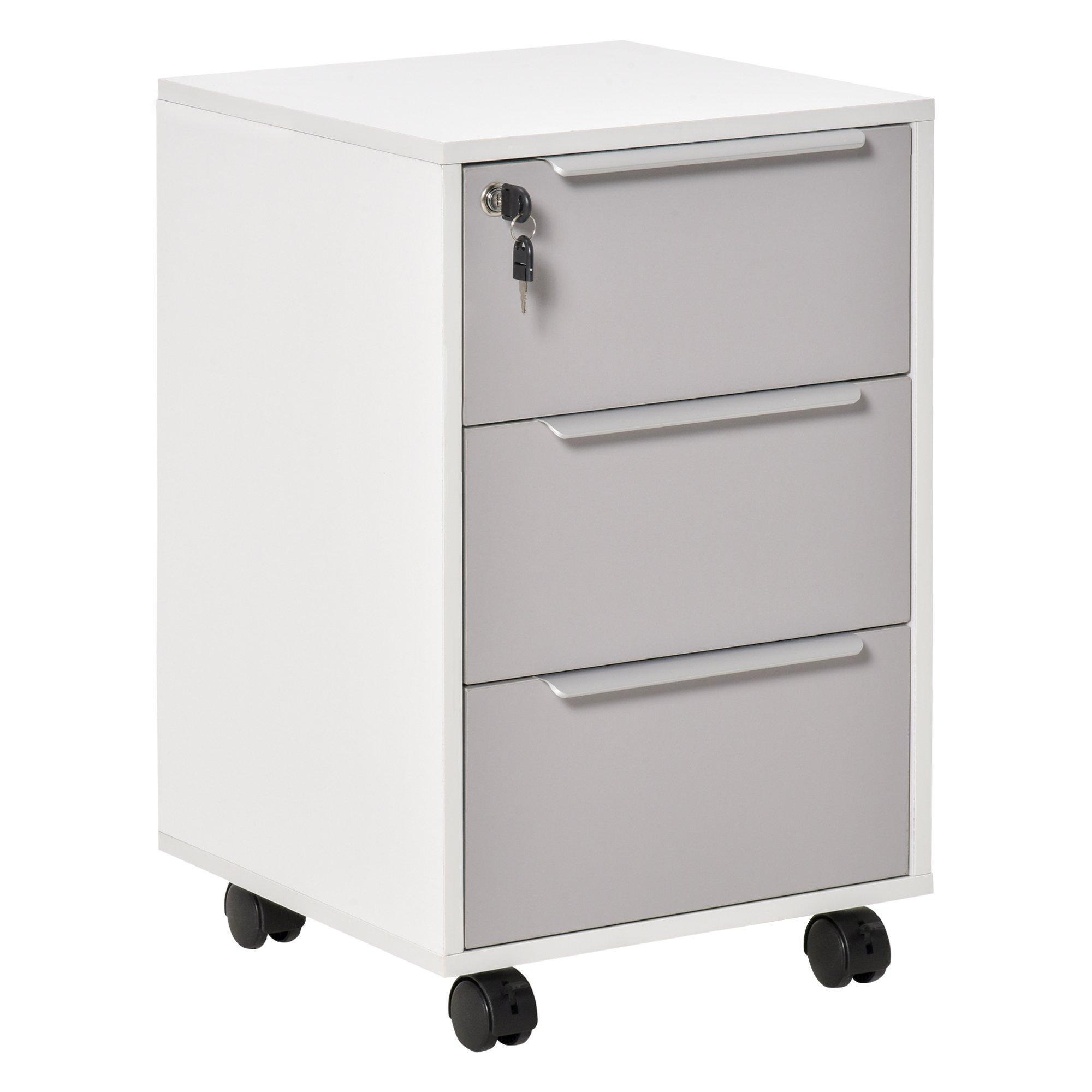 3-Drawer Locking File Cabinet Mobile Chest of Drawers Side Table - image 1