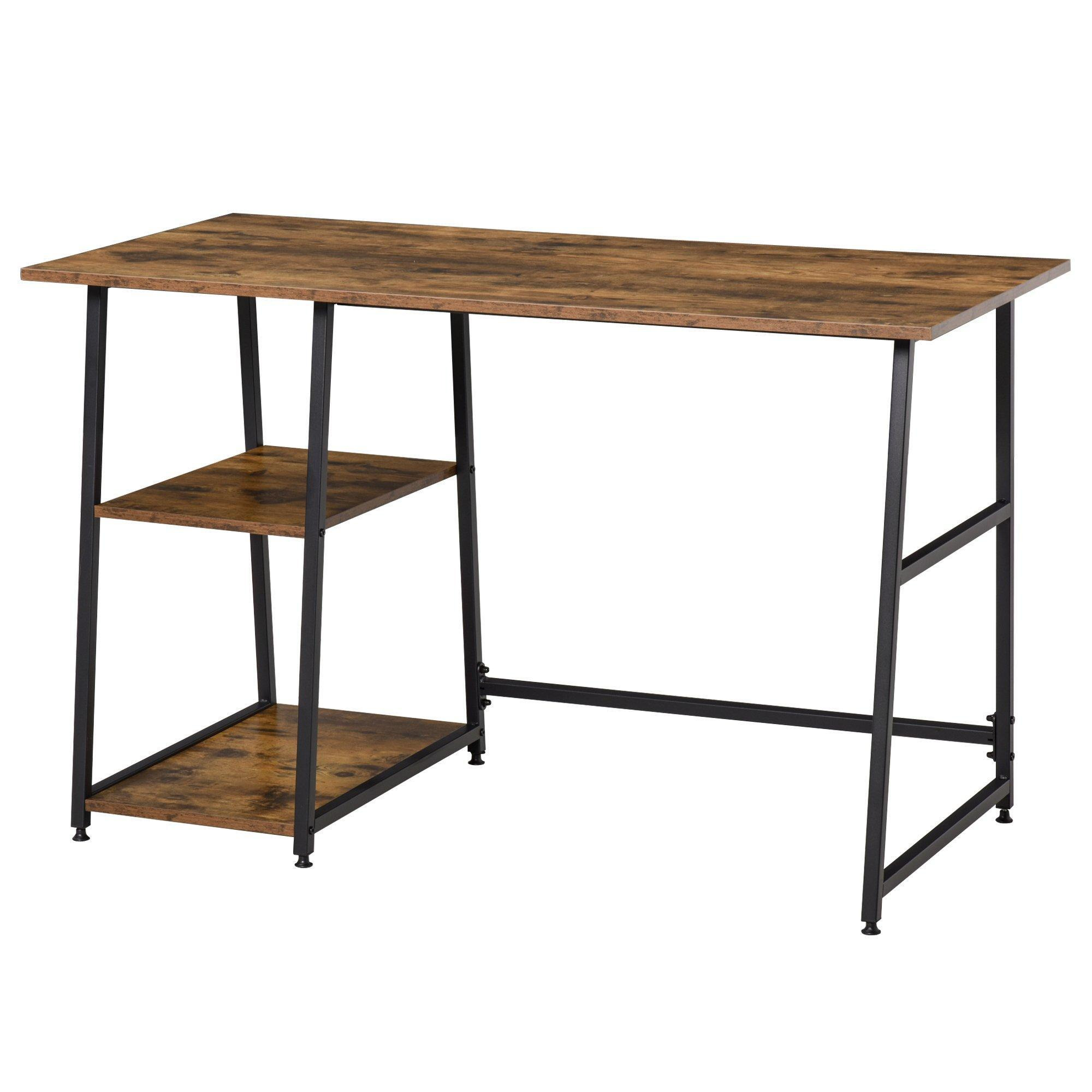 Writing Desk Working Station Home Office Table with 2 Shelves - image 1