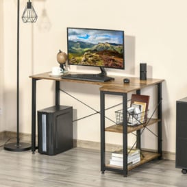 Home Office L Shaped Corner Computer Desk with 2 Shelves Steel Frame - thumbnail 3