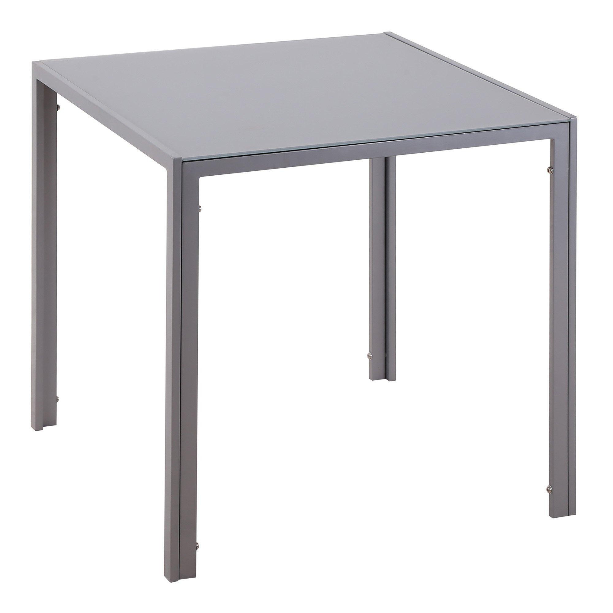Modern Square Dining Table for 2-4 People with Glass Top - image 1