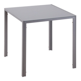 Modern Square Dining Table for 2-4 People with Glass Top