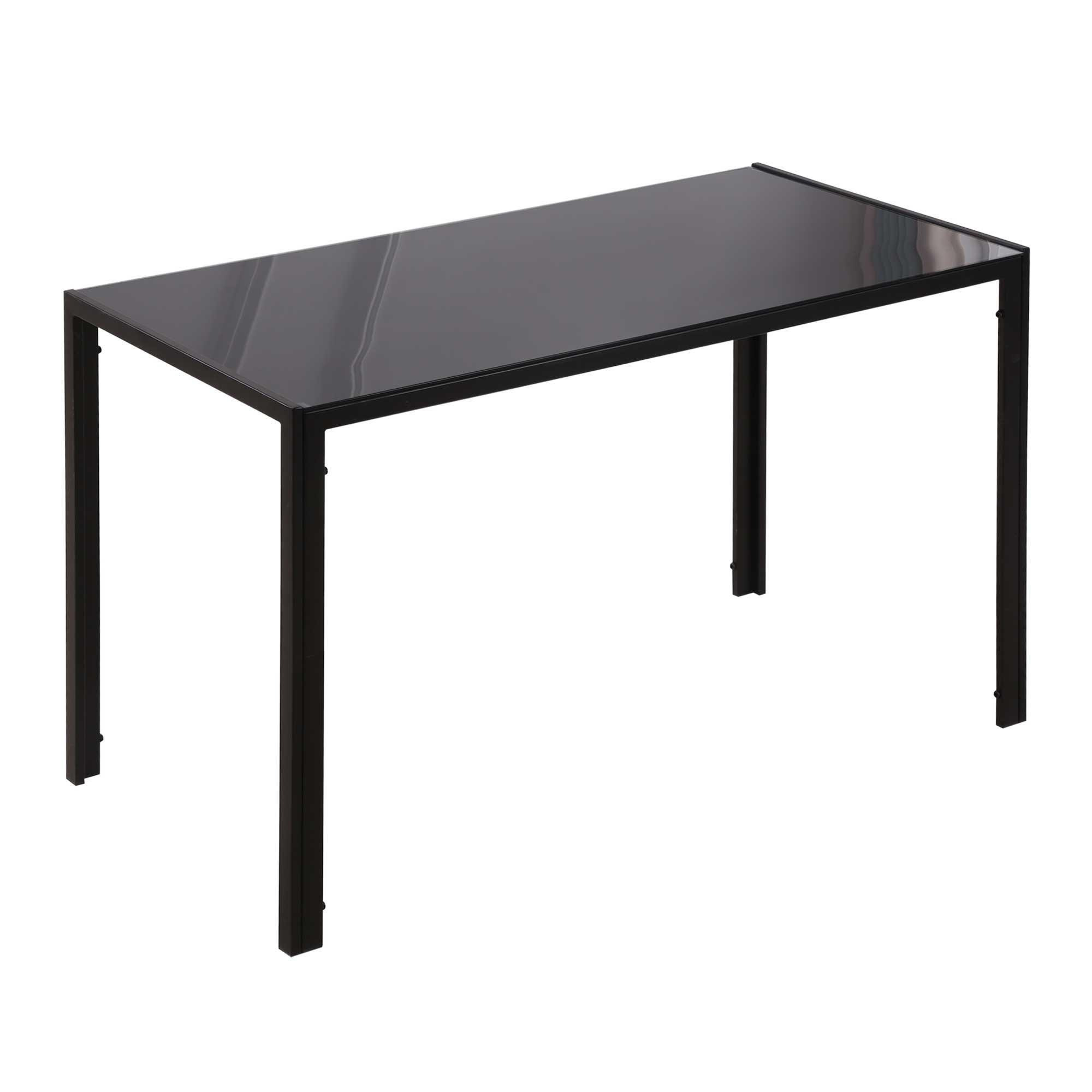 Modern Rectangular 4 Seater Dining Table with Tempered Glass Top - image 1