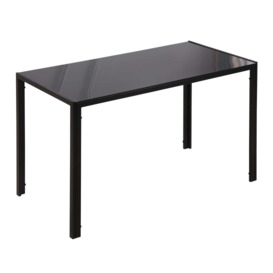 Modern Rectangular 4 Seater Dining Table with Tempered Glass Top - thumbnail 2