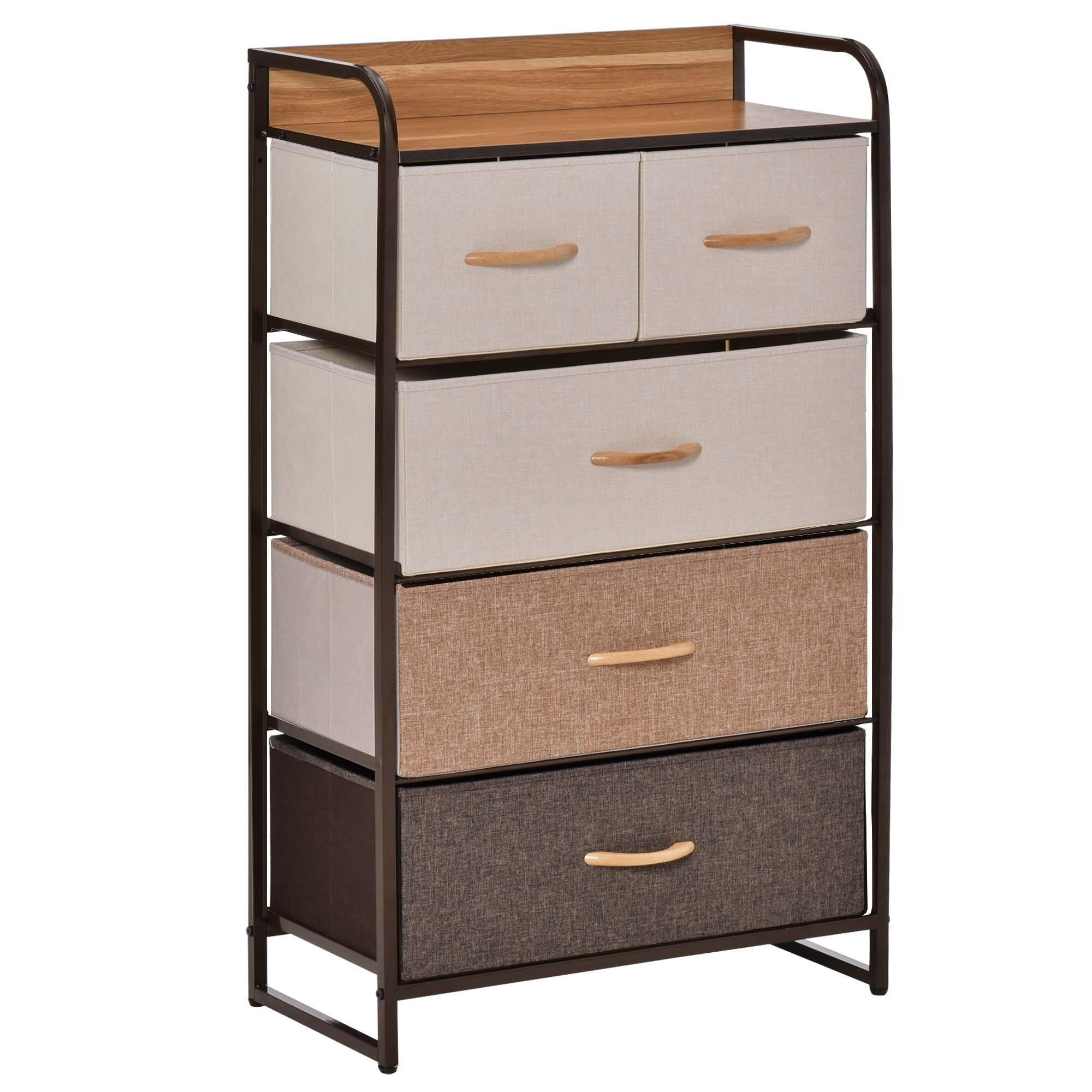5 Drawer Dresser Tower Fabric Chest of Drawers with Steel Frame - image 1